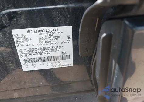 2017 Ford Edge Sport from USA, damaged, VIN 2FMPK4AP7HBC39840